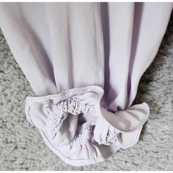 LOFT Women's Long Sleeve Off The Shoulder Elastic Waist Blouse Top Purple Sz XL - Picture 5 of 12